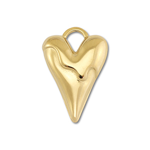 Stainless steel charms heart Gold