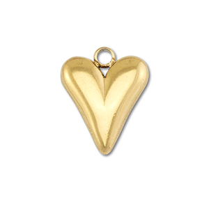 Stainless steel charms heart Gold
