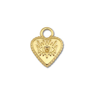 Stainless steel charms heart with Eye of Providence Gold