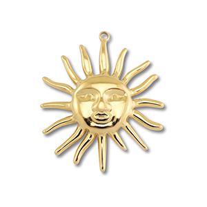 Stainless steel charms sun Gold