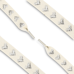 Trendy shoe laces with hearts Off White-Silver