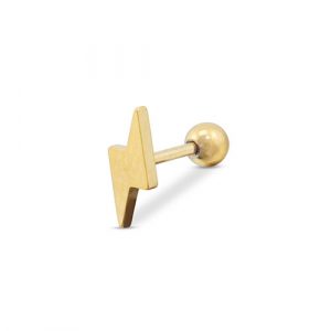 Stainless steel ear piercing thunder Gold