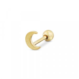 Stainless steel ear piercing moon Gold