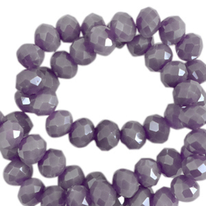 Top faceted beads 6x4mm disc African Purple-Pearl Shine Coating