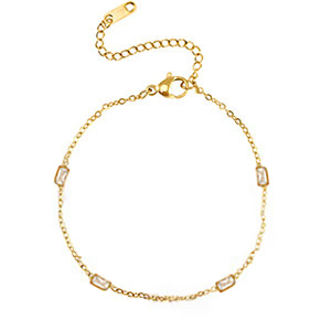 Stainless steel bracelets crystal Gold