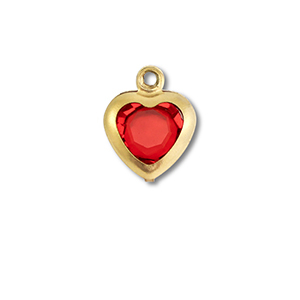 Stainless steel charms heart Gold-Red