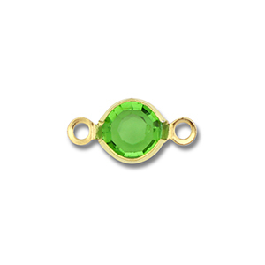 Stainless steel findings connector round Gold-Green