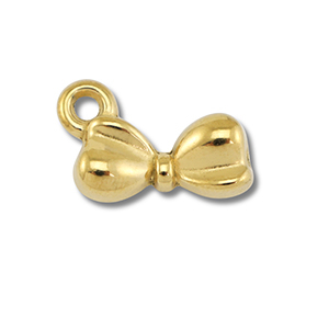 Stainless steel charms bow Gold