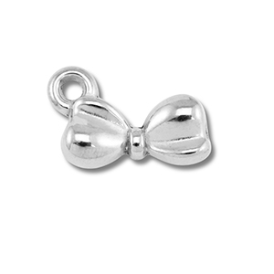 Stainless steel charms bow Silver