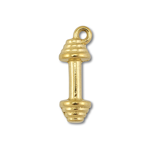 Stainless steel charms dumbell Gold