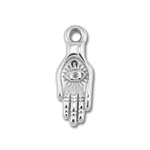 Stainless steel charms hand with eye Silver