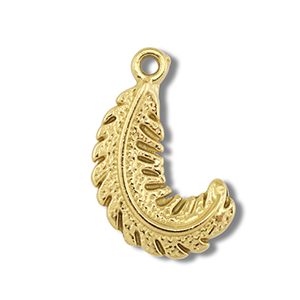 Stainless steel charms feather Gold