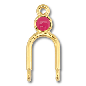 DQ European metal charms connector Gold (Nickelfree)-Magenta