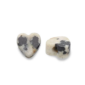 Natural stone beads Dalmatian Stone heart Greige