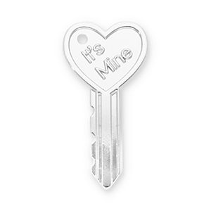 Statement charms key heart "It's mine" Silver
