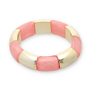Bracelets resin Gold-Pink