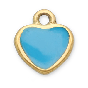 Stainless steel charms heart Gold-Blue