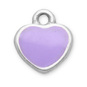 Stainless steel charms heart Silver-Lilac