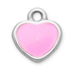 Stainless steel charms heart Silver-Pink
