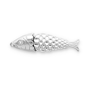 Stainless steel charms fish Silver-Transparent