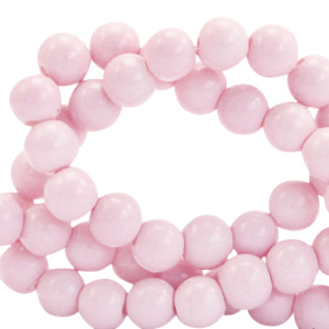 6 mm glass beads opaque Light Mauve Pink