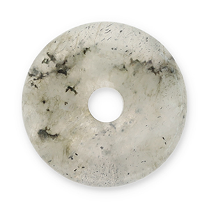Natural stone charms Agate donut 16mm Transparent Grey-Black
