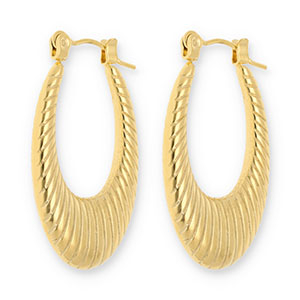 Stainless steel earrings / creoles oval Gold