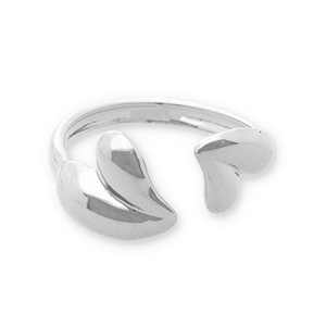 Stainless steel rings hearts Silver