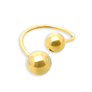Stainless steel rings spheres Gold