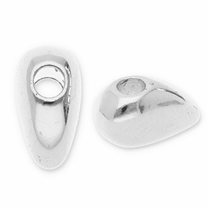 DQ European metal beads half heart Antique Silver (Nickelfree)