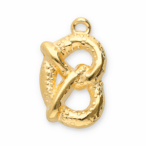 DQ European metal charms pretzel Gold (Nickelfree)