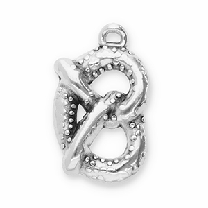 DQ European metal charms pretzel Antique Silver (Nickelfree)