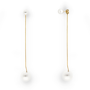 Stainless steel earrings / earpins with imitation pearls Gold