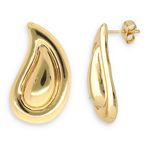 Stainless steel earrings / earpins drop Gold