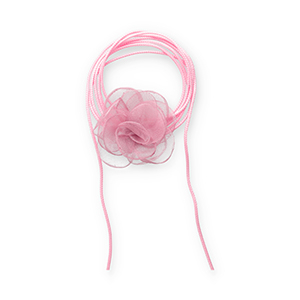 Flower choker organza Pink