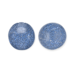 12 mm acrylic beads with glitter Montana Blue-Silver