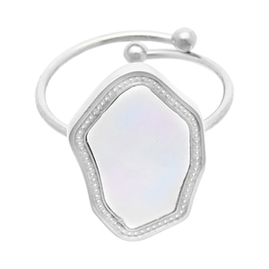 Stainless steel rings Silver-White