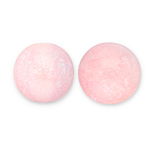 12 mm acrylic beads with glitter Light Pink-Turquoise