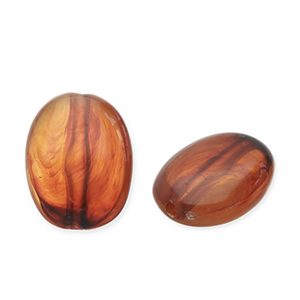Acrylic beads oval Orange Brown