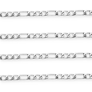 Aluminium findings belcher chain figaro link Silver