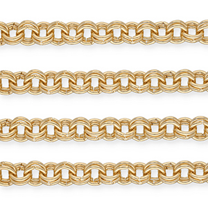 Aluminium findings belcher chain double link Gold