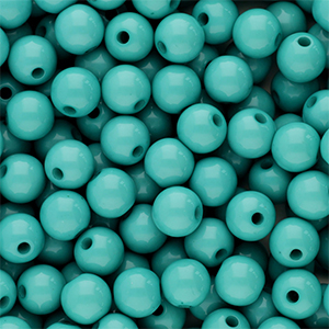 6 mm acrylic beads shiny Petrol Green