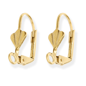 Stainless steel findings closable earrings shell with loop Gold