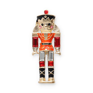 Brooches nutcracker Gold-Black-Red