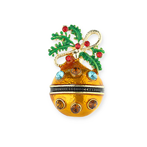 Brooches Christmas bauble Gold-Multicolour