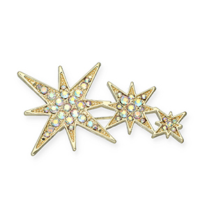 Brooches stars Gold- Transparent AB Coating