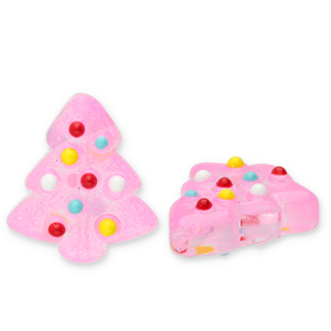 Glass beads Christmas tree Neon Pink-Multicolour