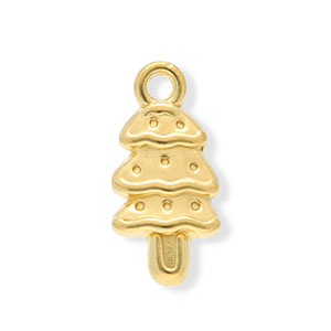 Stainless steel charms Christmas tree Gold