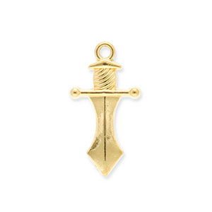 Stainless steel charms dagger Gold