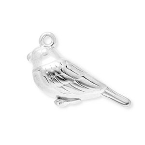 Stainless steel charms bird Silver